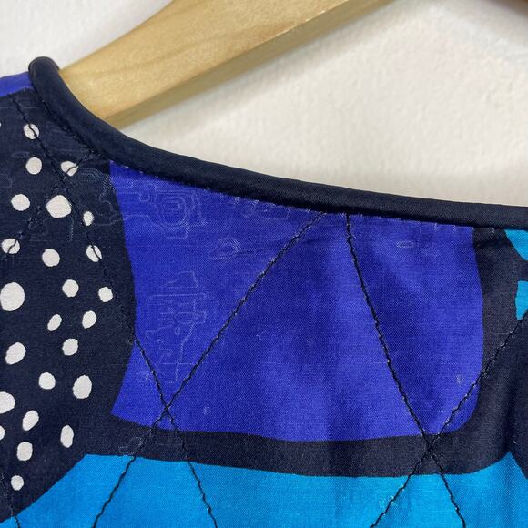 Vintage Rhoda Lynne Quilted Silk Open Jacket 90s Colorful Oversized Womens S - Picture 14 of 15